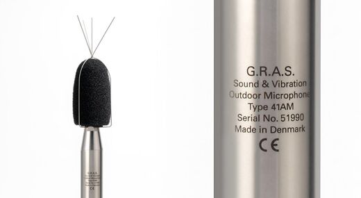 41AM – Außenmikrofon für Fluglärm, Schalleinfallswinkel 0º, mit Aktuatorkalibrierung