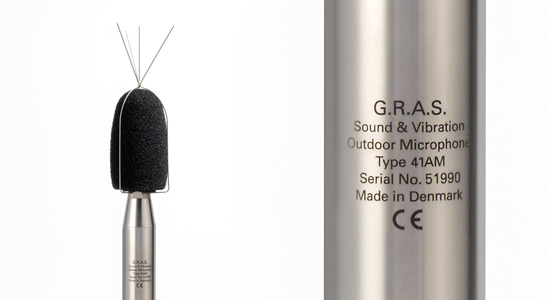 41AM – Außenmikrofon für Fluglärm, Schalleinfallswinkel 0º, mit Aktuatorkalibrierung